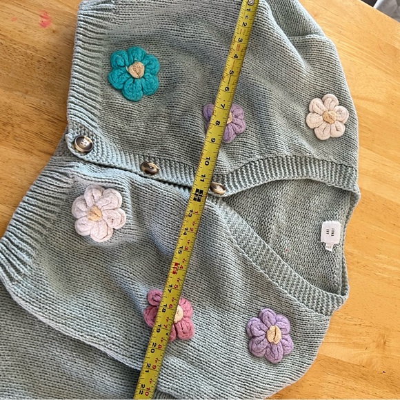 LUNA IVY Floral Embroidered Mint Green Sweater - Picture 6 of 10